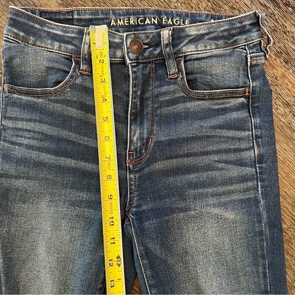 American Eagle Hi-Rise Jegging Distressed Medium Wash Jeans Size 6 X-Long - Picture 5 of 11